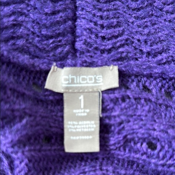 Chico's 1 Women's Purple Open-Front Long Cardigan Sweater M 8 - Picture 7 of 7